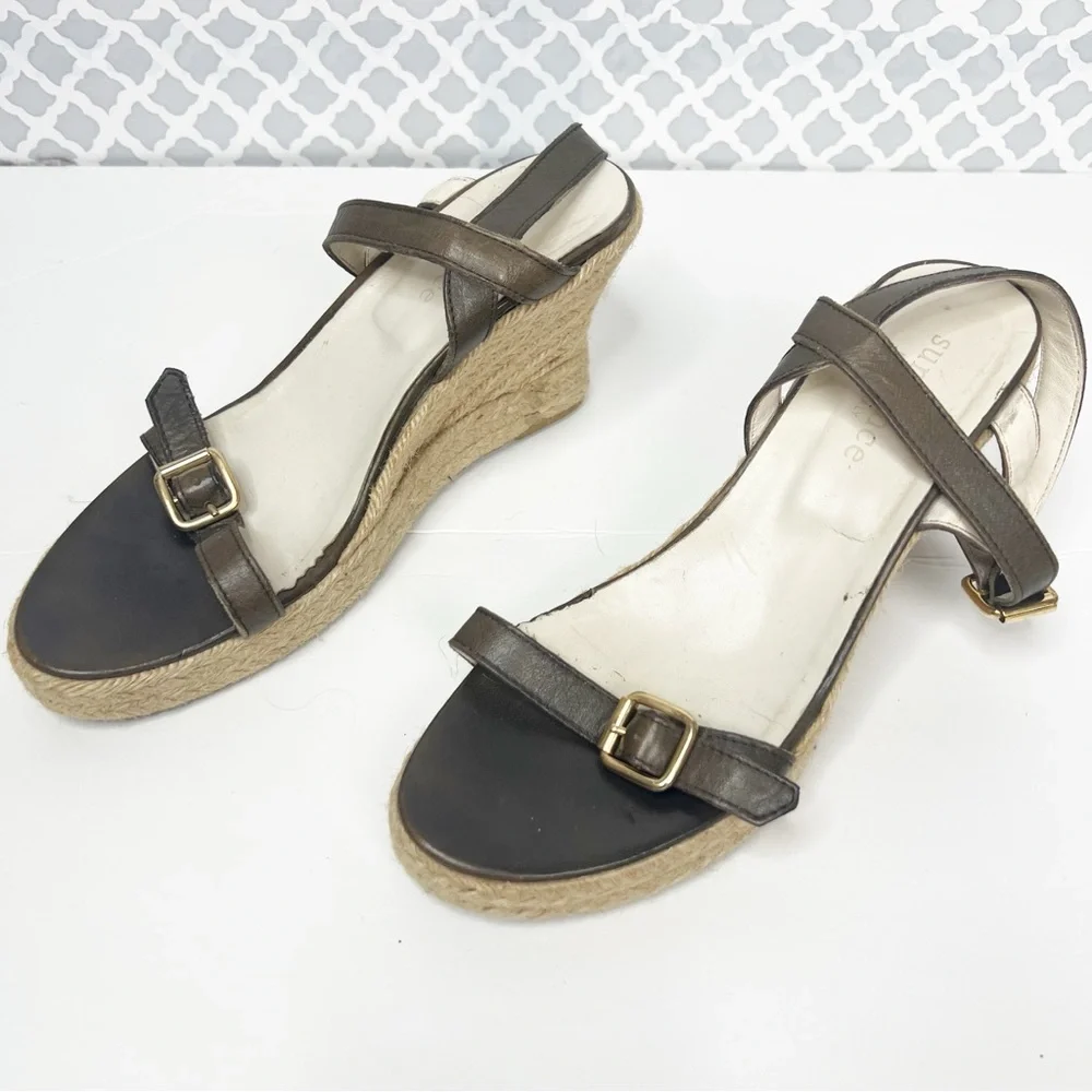GUC Sundance Ankle Strap Espadrille Wedge Heel Sandal